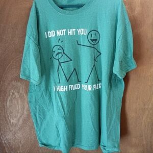 Fruit Of Loom Green Mens Shirt with Fun Graphic